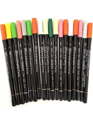 Zig Art&graphic Twin Tut-80 ve Marvy Brush Kalem Seti-18 Adet Set