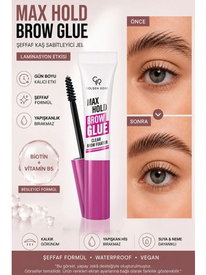 Golden Rose Max Hold Brow Glue - Şeffaf Kaş Sabitleyici Jel (Biotin & B5 İçerikli)