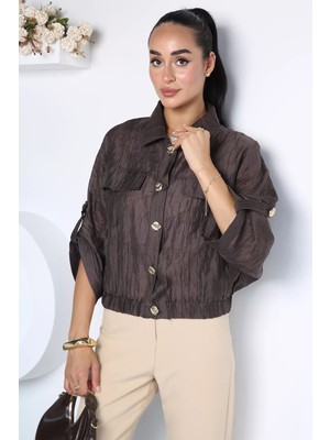 Gülseli Perry Kadın Gold Düğmeli Yazlık Bomber Ceket P-00023083