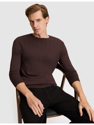 Pierre Cardin Koyu Kahverengi Slim Fit Kazak 50330165 VR084