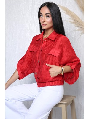 Gülseli Perry Kadın Gold Düğmeli Yazlık Bomber Ceket P-00023083