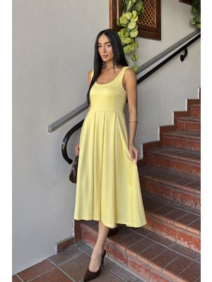 Gülseli Kadın Piliseli Askılı Elbise P-00022468