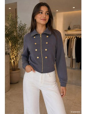 Gülseli Kadın Fermuarlı Ceket P-00023048