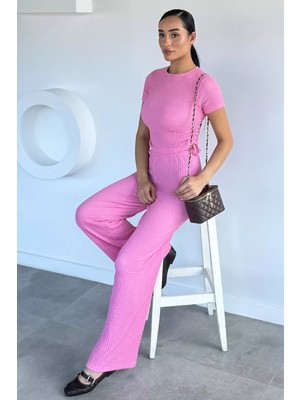 Gülseli Kadın Yan Büzgü Detaylı Bluz Bel Lastikli Pantolon Ikili Takım P-00022478