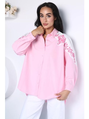 Gülseli Omuz Nakışlı Gömlek P-00022944