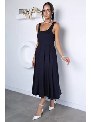 Gülseli Kadın Piliseli Askılı Elbise P-00022468