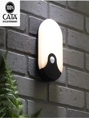 Cata 20 W Sensörlü Palermo LED Duvar Armatürü - Sarı Işık (4000K) - Siyah Kasa