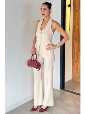 Gülseli Çimalı Pantolon Yelek Ikili Takım P-00022354