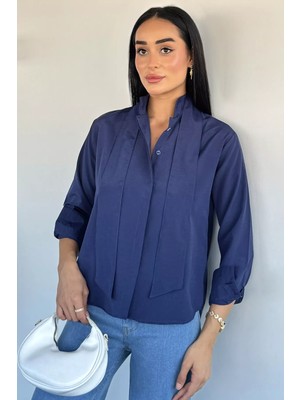 Gülseli Fular Detaylı Gömlek P-00022369