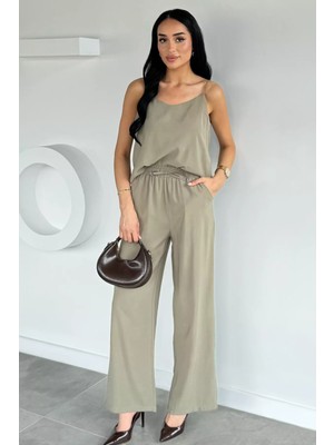 Gülseli Ip Askılı Bluz Pantolon Ikili Takım P-00021829