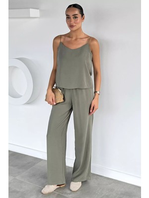 Gülseli Ip Askılı Bluz Pantolon Ikili Takım P-00021829