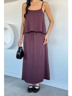 Gülseli Perry Kadın Ayarlanabilir Askılı Bluz Bel Lastikli Etek Ikili Takım P-00022172