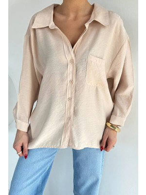 Gülseli Perry Kadın Düşük Omuzlu Oversize Gömlek P-00020702