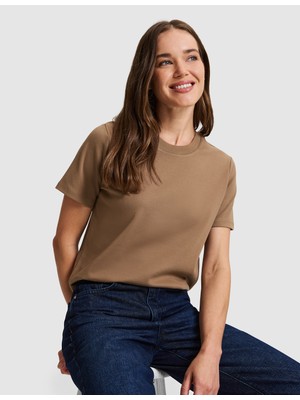 Pierre Cardin Kahverengi Regular Fit Basic Tişört 50331306 VR271