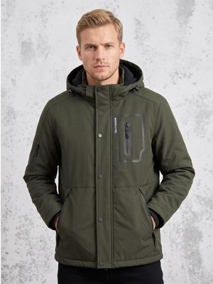 Dynamo Erkek Haki Çıkarılabilir Kapüşonlu Içi Polar Mont 3130