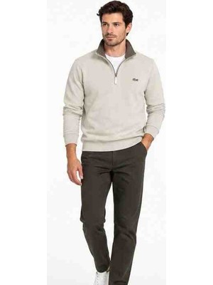 Lacoste Fermuar Yaka Bej Regular Fit