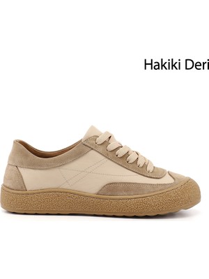 Gönderi(r) Kadın Nude  Bağcıklı Hakiki Deri Sneaker