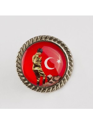 Zero Land Ilkestor Ay Yıldız Yaka Rozet Gümüş Rengi