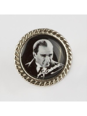 Zero Land Ilkestor Atatürk Yaka Rozet Gümüş Rengi