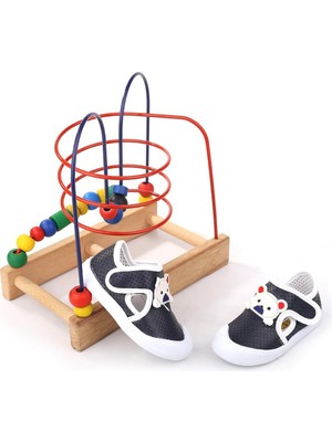 Arzn 4829 Erkek Bebek Ortopedik Ilk Adım Ayakkabısı Beyaz-Lacivert