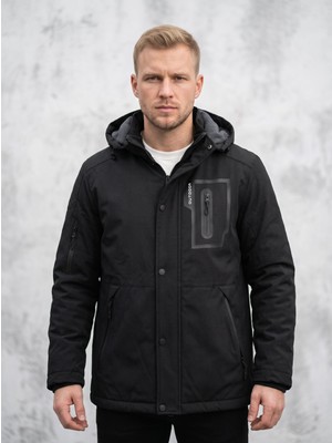 Dynamo Erkek Siyah  Çıkarılabilir Kapüşonlu Içi Polar Mont 3130