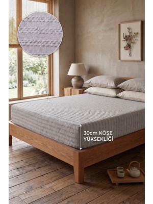 Miabella Home  Çift Kişilik Lastikli Çarşaf %100 Pamuk Armürlü Fitted Yumuşak Dokulu Tek Kişilik Lastikli Çarşaf