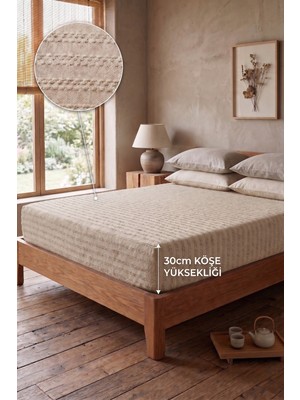 Miabella Home  Çift Kişilik Lastikli Çarşaf %100 Pamuk Armürlü Fitted Yumuşak Dokulu Tek Kişilik Lastikli Çarşaf