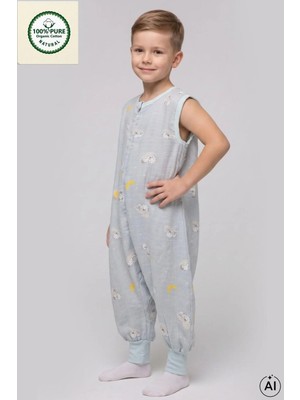 Cantoy Müslin Geniş Askılı Bebek Çocuk Uyku Tulumu %100 Pamuk Natural 0.5 Tog