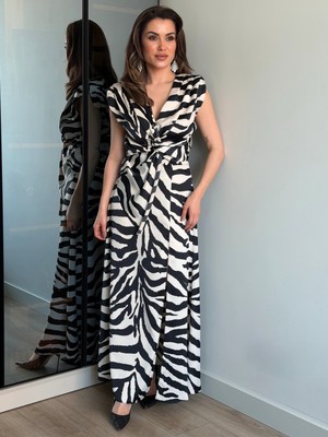Zebra Desen Saten Bluz
