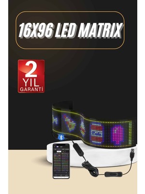 Teknoşık LED Ekran Matrix Panel En Büyük Boy 16X96 Araba Yazısı