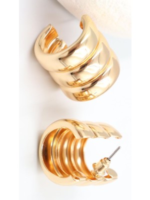 Suda İthalat Gold Çelik Küpe ( 2 cm )
