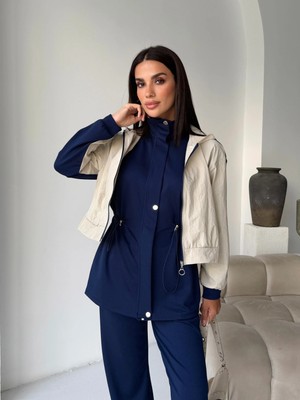 Cey Moda Kadın Modal Kumaş Kapüşonlu Paraşüt Detaylı Stoperli Alt Üst Takım