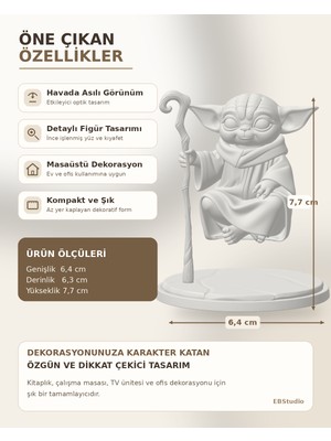 Eb Studio Efektli Bilge Karakter Dekoratif Biblo 7,7 cm – Masaüstü Ev ve Ofis Dekoru