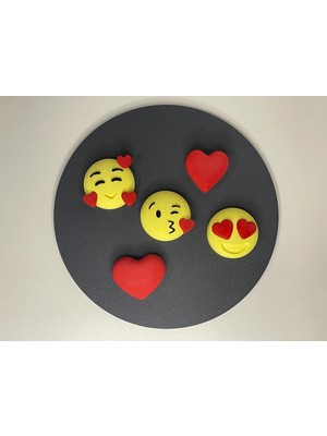 Brf Store Oreviosell 5'li Emoji Magnet Seti – Eğlenceli Buzdolabı ve Pano Süsü