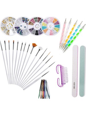 Brf Store Oreviosell Tırnak Sanatı Tasarım Seti, Comius Sharp 37 Adet Tırnak Sanatı Seti, Tırnak Fırçası, Şeri