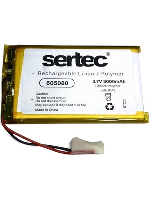 Antenci Sertec 605080 3.7V 3000MAH Lithium Polymer Pil - Bms Devreli