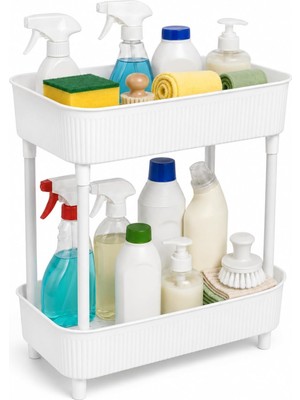 Brf Store Oreviosell Iki Katlı Raf Mutfak Banyo Düzenleyici, Tezgah Evye Lavabo Altı Üstü Organizer, 2 Kat Dol