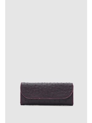 Shule Bags Sien Dokulu Kadın Cüzdan Bordo
