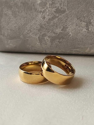 Brf Store Su Store Unisex 8mm Geniş Bombeli Çelik Alyans Yüzük -