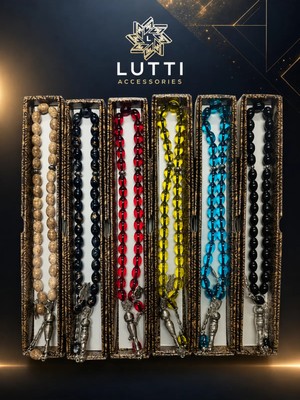 Lutti Hediyelik 6'lı Rengarenk Arpa Kesim Cam Tespihler