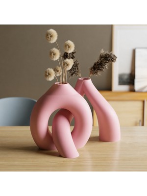 Brf Store Oreviosell Interlocking Vazo – 3D Baskı Iç Içe Geçen Dekoratif Vazo-Pembe