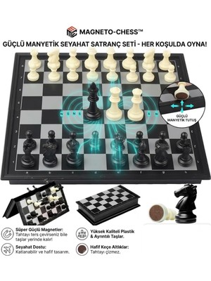 Brf Store Seyzelya Mıknatıslı Satranç Takımı, Manyetik Satranç Seti, 25CM, Katlanabilir Tabla LRS0565920995688