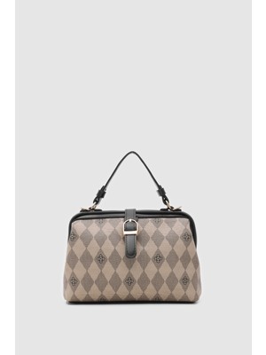 Shule Bags Botte Monogram Vintage El ve Çapraz Çanta Bej