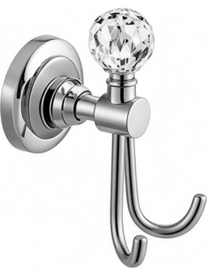 Sonia - Sanco Olia Swarovski Detaylı Ikili Bornoz Askılık Krom Outlet - A.1SC.16518-A3-Z01-