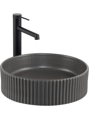 Lena - Tezgah Üstü Mat Füme Lavabo Outlet - E-W1001MF-