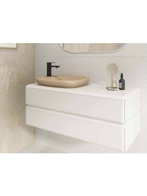 Bocchi - Bergamo 90 cm Tek Çekmeceli Lavabo Dolabı Beyaz - 7018-0102-1165