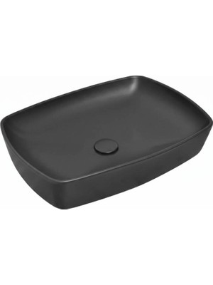 Serel - Tezgah Üstü Lavabo 44X60 cm Mat Siyah Outlet - 1633DXL050H-