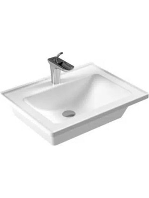 Serel - Star Etajerli Tezgah Üstü Lavabo 60X46 cm Outlet - 3001TXS110H-