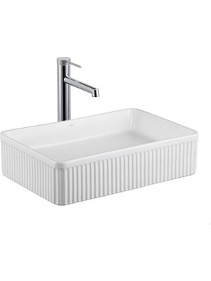 Lena - Tezgah Üstü Lavabo Mat Beyaz Outlet - E W1004MB-