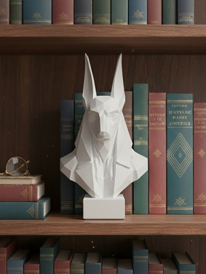 Toynetic Anubis Büstü – Modern Low-Poly Dekoratif Heykel